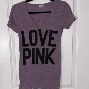 PINK Victoria's Secret Lavender V-Neck Tee